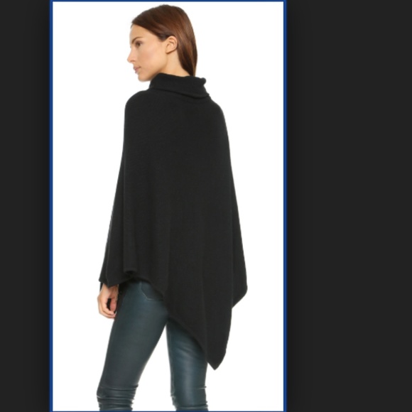 Joie Loysse Wool Cashmere Black Poncho Sweater - Picture 4 of 8